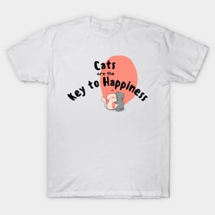 cats are the key to happiness T-Shirt